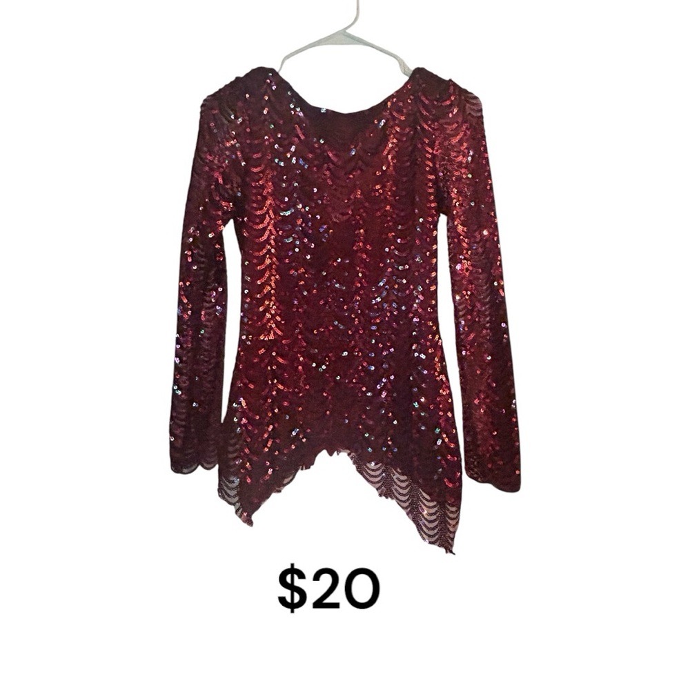 Sequin Red Women's Top